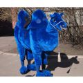 Talismana lielās lelles zilais KAMIELIS maskota kostīma izgatavošana LABO LOGU AĢENTŪRAI